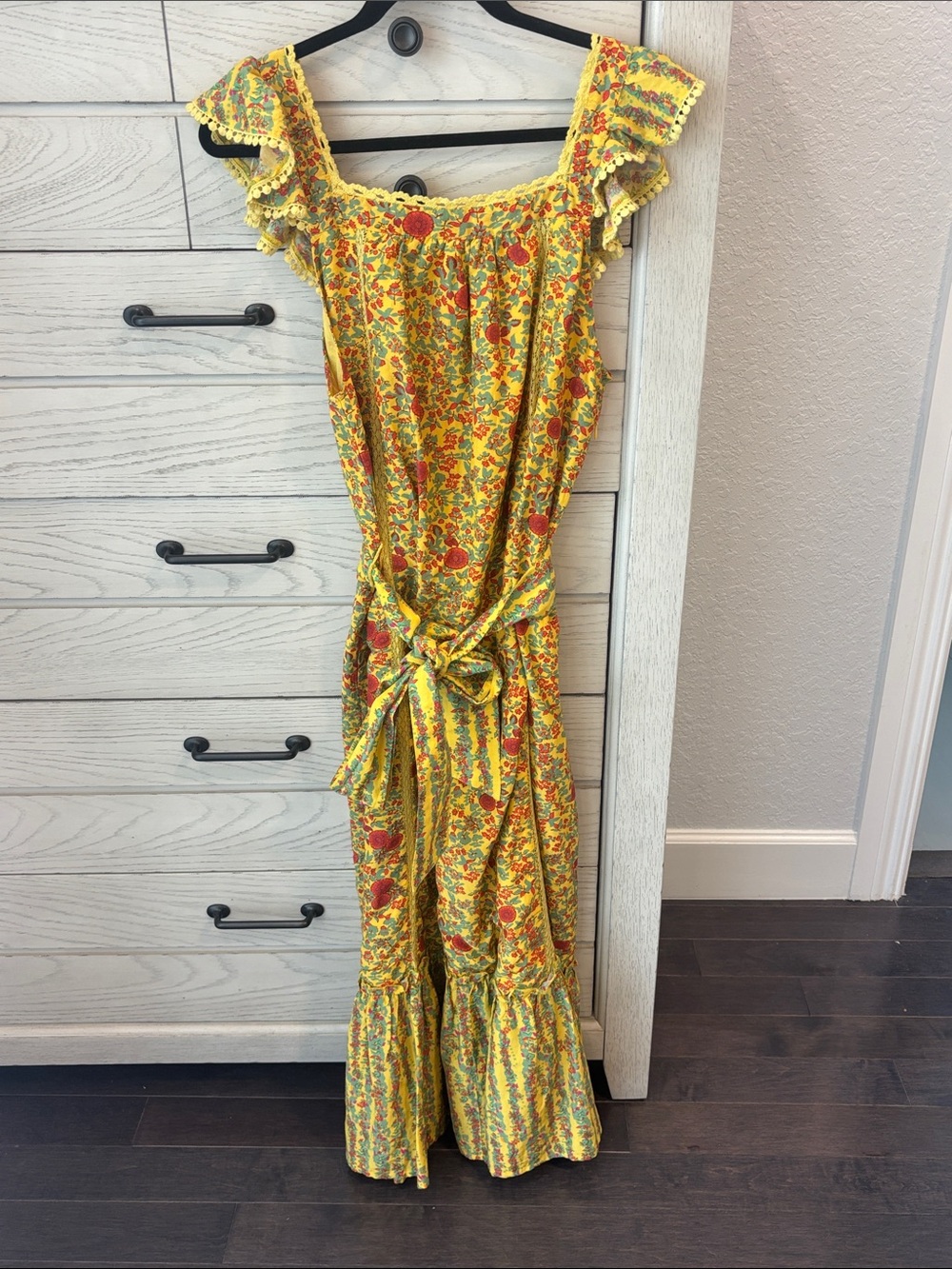 Roller Rabbit Yellow Floral Ruffled Jumpsuit - Picture 1 of 10